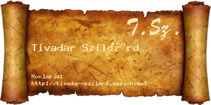 Tivadar Szilárd névjegykártya