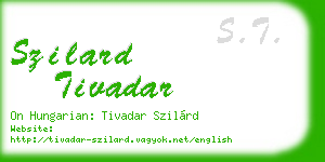 szilard tivadar business card